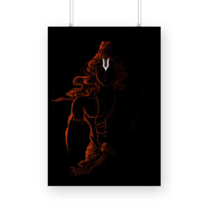 Lord Ram's Fiery Silhouette Wall Art