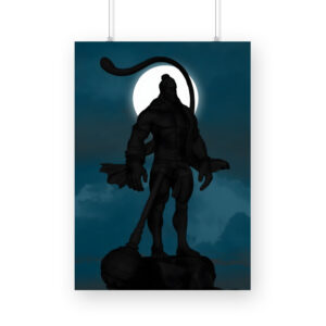 Lord Hanuman Moonlit Majesty Wall Art