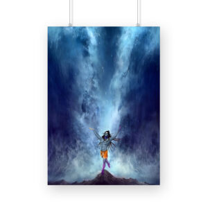 Lord Shiva Embracing the Waterfall Wall Art