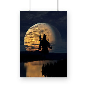 Lord Shiva's Moonlit Vigil Wall Art