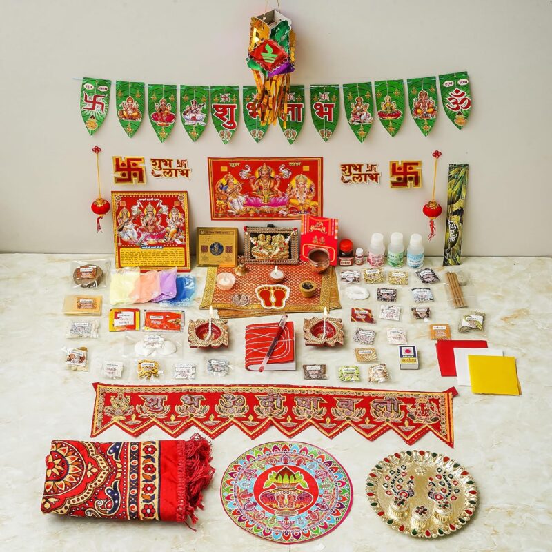 iinfinize Deepawali Worship Kits 71 Items Complete Diwali Pujan Samagri Maa Laxmi Pooja Set Premium Thoughtful Aarti Combo Kit