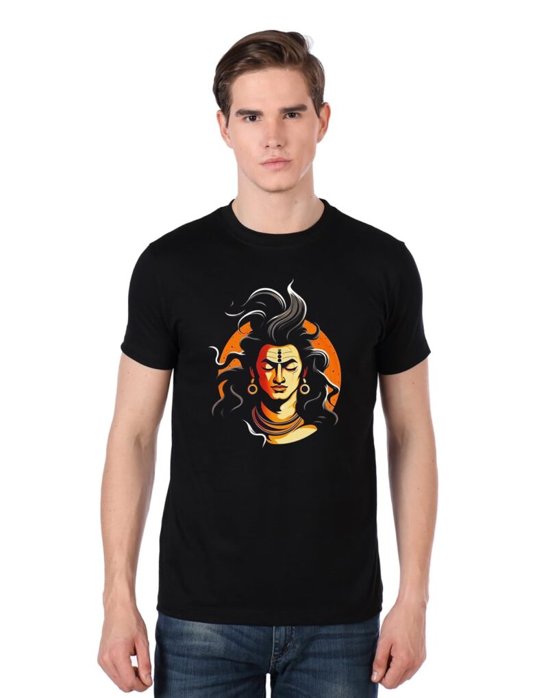 POP GENIC Graphic Printed Adiyogi Shiva Mahadev Hindu God Quotes Slogan 100% Cotton Regular Fit Unisex T-Shirt for Men & Women PG245