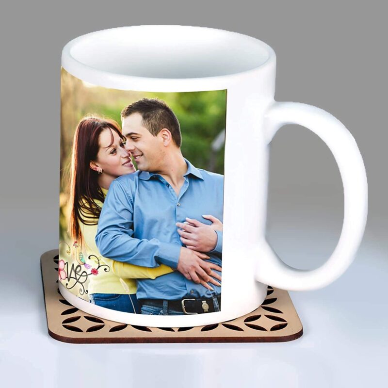 SHRI KRISHNA Personalized & Customized Photo Print Coffee Mug - White, 300 ml + Key Chain Free