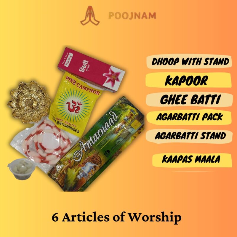 Poojnam Ganesh Chaturthi Sacred Puja Samagri Kit - Traditional Divine Worship Essentials with 25 Sacred Items | Ready to use Ganpati Puja Samagri