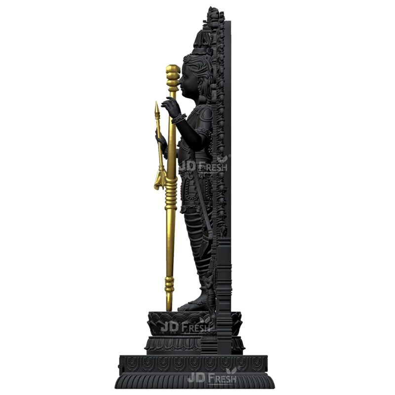 JD FRESH 8 Inch Shree Ram Lalla Murti in ayodhya mandir Ramlalla Temple Idol for Pooja Shree ramlalla ayodha murti Colour Black & Golden 8 inch