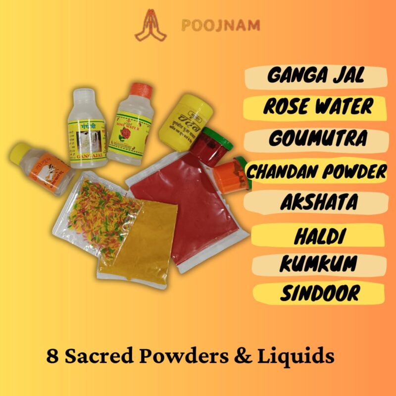 Poojnam Ganesh Chaturthi Sacred Puja Samagri Kit - Traditional Divine Worship Essentials with 25 Sacred Items | Ready to use Ganpati Puja Samagri