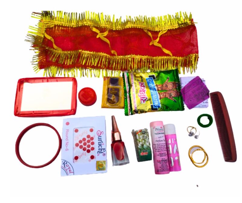 DEV POOJA STORE Navratri MATA/Durga MATA Sringar Kit/Multipurpose Devi Navratri Solah Shringar Box/suhag Kit/Multicolor Shringar Set for Mata's Adornments/Devi/Karwachauth/Chhath Puja Set of (1)