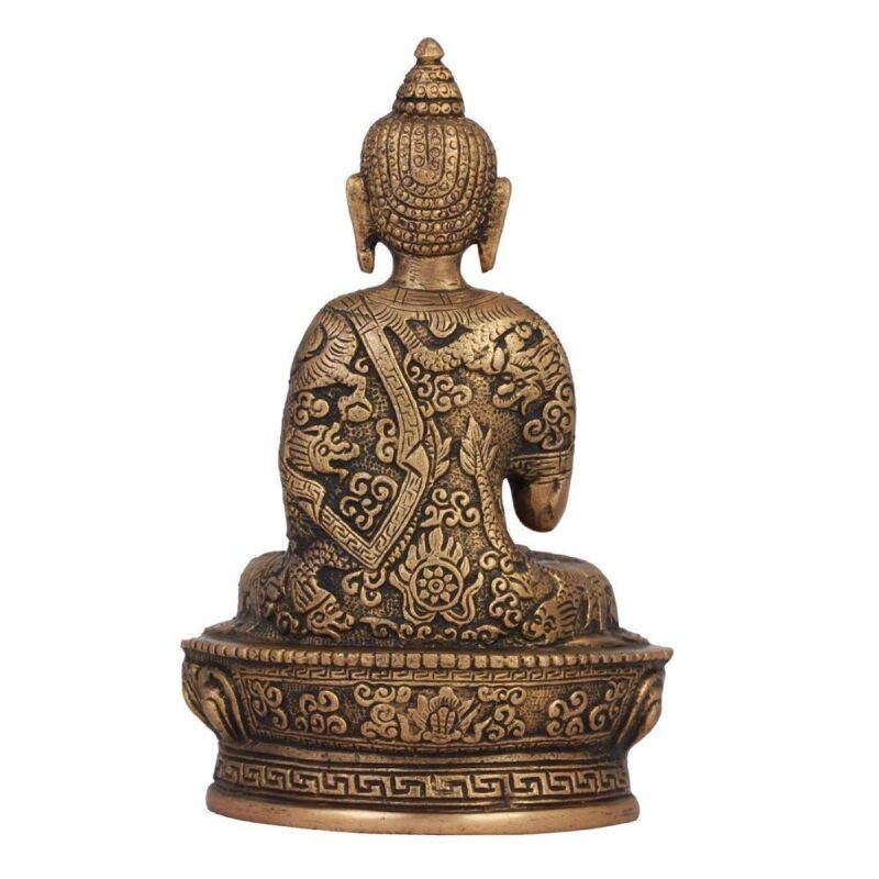 ARTVARKO Brass Buddha Idol Hand Crafted Gautam Buddha Statue, Rustic Finish 7", Pack of 1