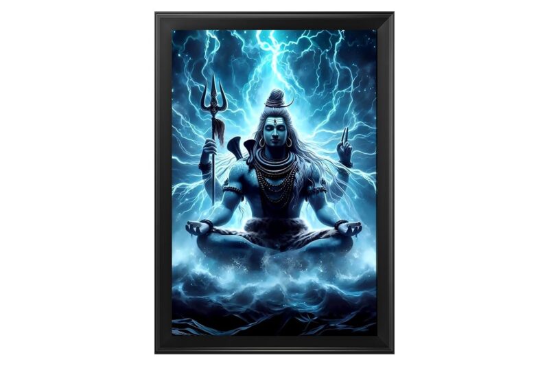 Shree Exim Impex Lord Shiva Photo Frame for Mandir, Office, Gym, & Home Dcor - Elevate Your Space with Divine Serenity (Size 35 x 25 CM) (Lord Shiva 16)