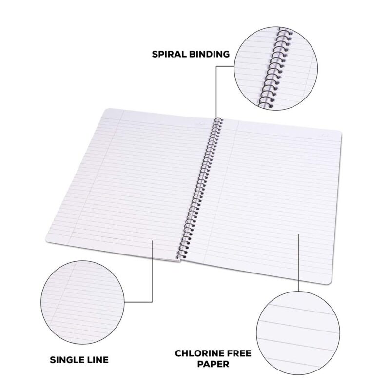 Classmate 2100135 Soft Cover 6 Subject Spiral Binding Selfie Notebook, Single Line, 300 Pages