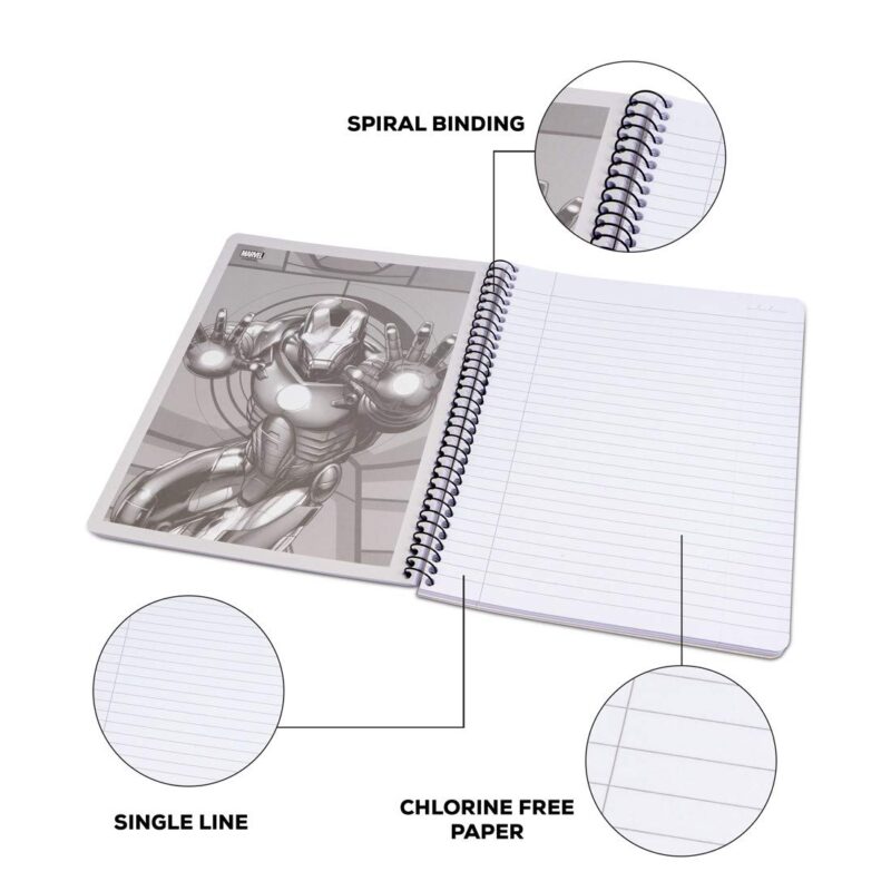 Classmate 2100128 Soft Cover 5 Subject Spiral Binding Notebook, Single Line, 250 Pages (Assorted cover design)