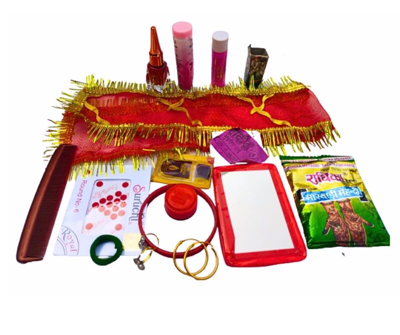 DEV POOJA STORE Navratri MATA/Durga MATA Sringar Kit/Multipurpose Devi Navratri Solah Shringar Box/suhag Kit/Multicolor Shringar Set for Mata's Adornments/Devi/Karwachauth/Chhath Puja Set of (1)