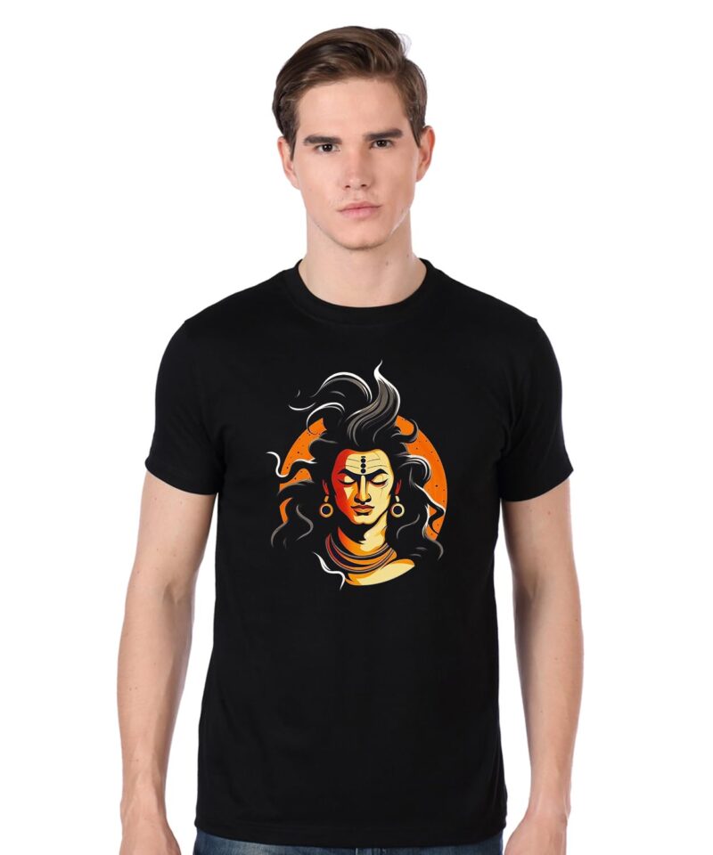 POP GENIC Graphic Printed Adiyogi Shiva Mahadev Hindu God Quotes Slogan 100% Cotton Regular Fit Unisex T-Shirt for Men & Women PG245