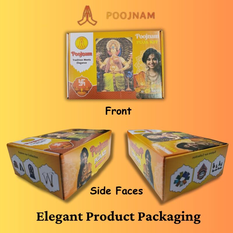 Poojnam Ganesh Chaturthi Sacred Puja Samagri Kit - Traditional Divine Worship Essentials with 25 Sacred Items | Ready to use Ganpati Puja Samagri