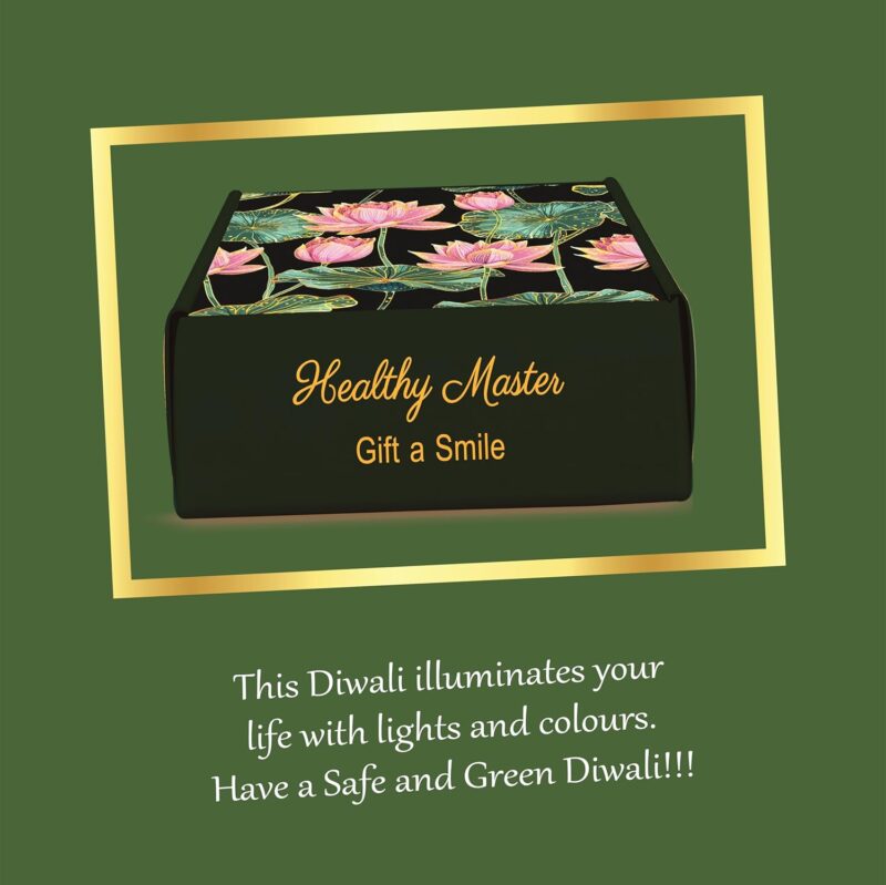 Healthy Master Box of 7 | Majestic Moments | Delights Diwali Gift Box | Healthy Snacks, Millet Balls, Cookies, Candle, Rangoli, shubh labh | Premium Diwali Gift Box | Festive Gift for Loved ones | Diwali Gift Hamper | Corporate Gift Hamper