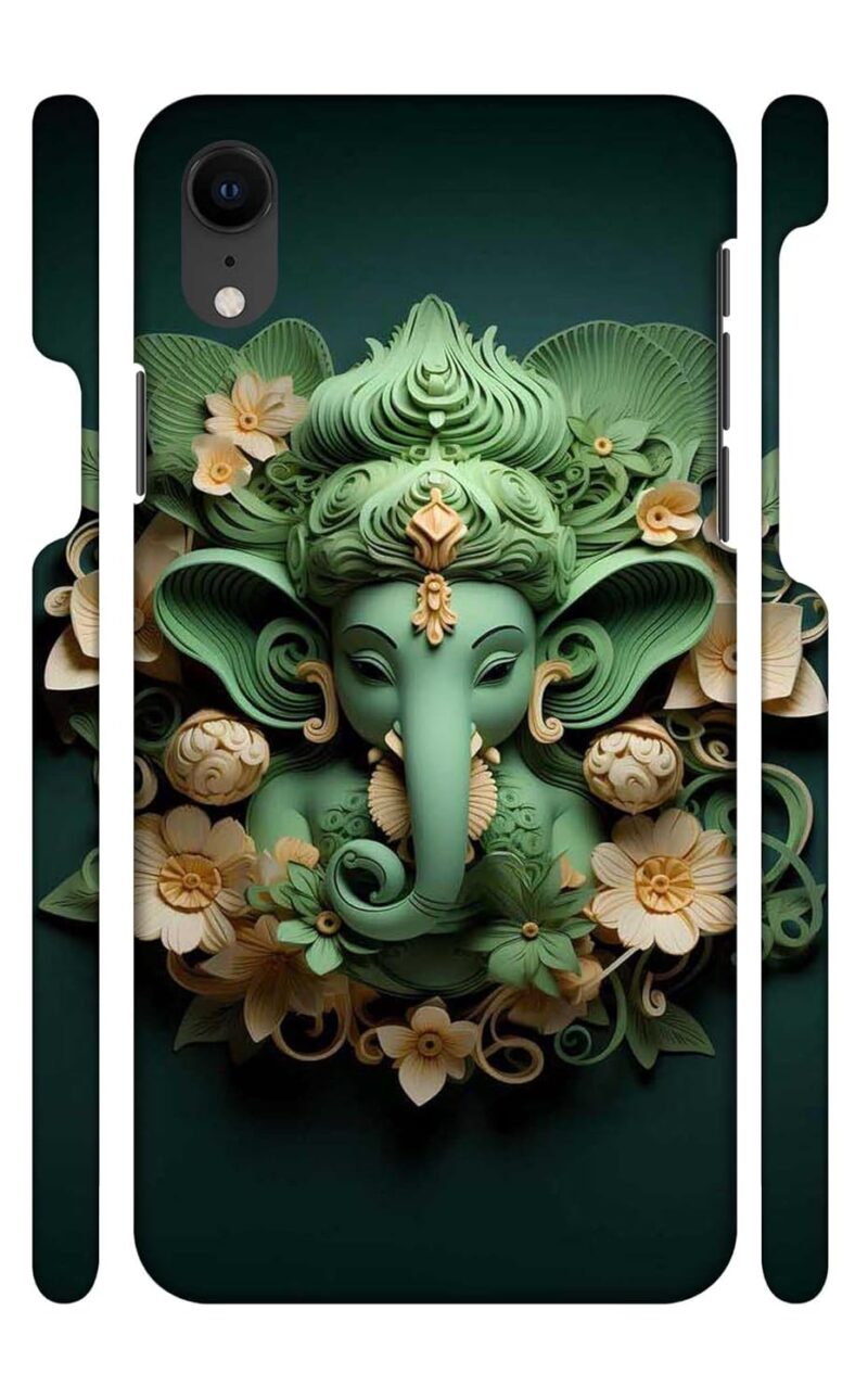 Coolet | Green Shree Ganesh Hindu God | Designer Printed Hard Back Cover for Apple iPhone XR Premium & Attractive Case for Your Smartphone