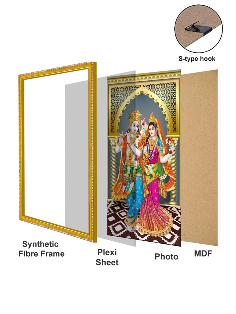 999STORE Lord Shiva Parivar Photo Painting With Photo Frame For Temple/Mandir Shiva Parivar Photo Frame (MDF & Fiber_12X8 Inches) God0177