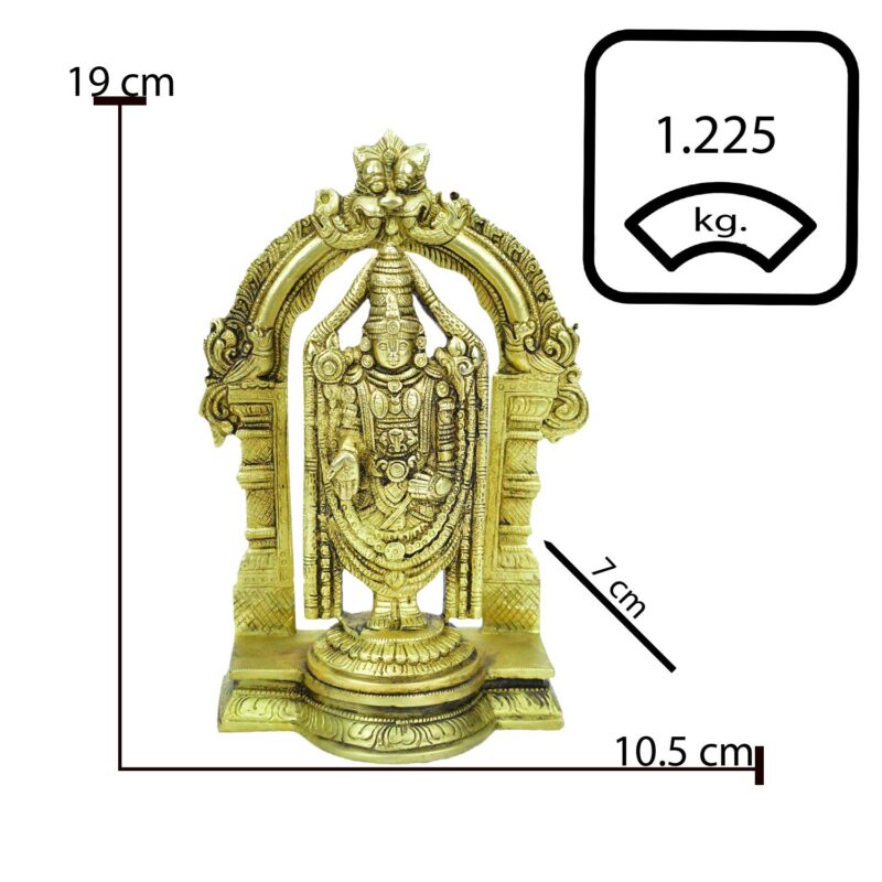 Vintage Gulley Brass Tirupati Balaji Idol - Standard