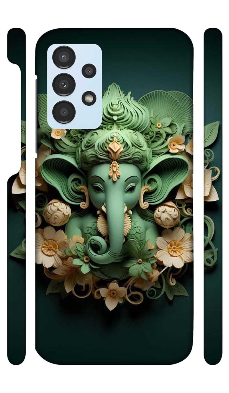 Coolet | Green Shree Ganesh Hindu God | Designer Printed Hard Back Cover for Samsung Galaxy A23 Premium & Attractive Case for Your Smartphone