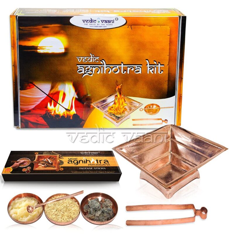 Vedic Vaani Agnihotra Kit- Copper Agni Havan Kund Set | Agnihotra Incense Stick for Pooja Purpose