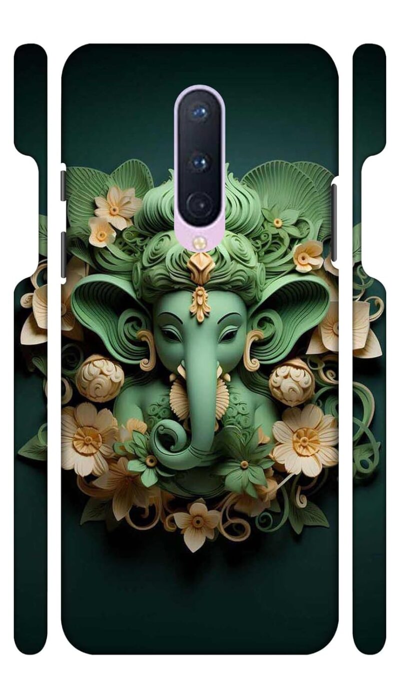 Coolet | Green Shree Ganesh Hindu God | Designer Printed Hard Back Cover for OnePlus 8 Premium & Attractive Case for Your Smartphone