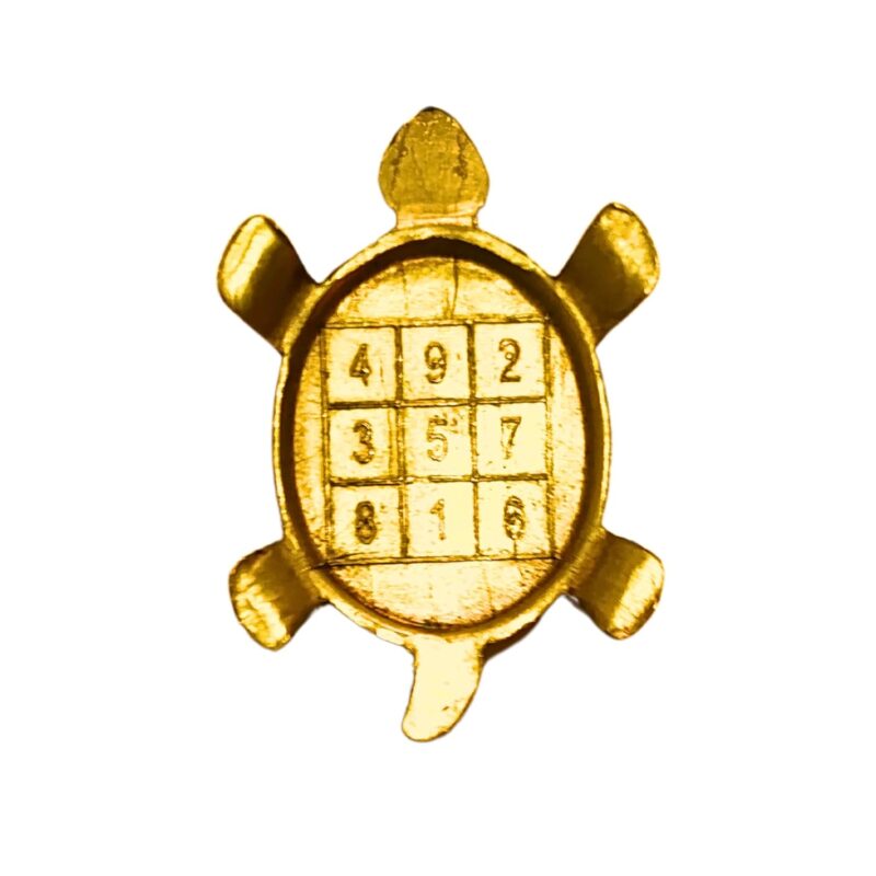 Anciently Feng Shui Tortoise for Good Luck | Brass Tortoise with Plate, Small Size, Brass, Gold Colour, 1 Set