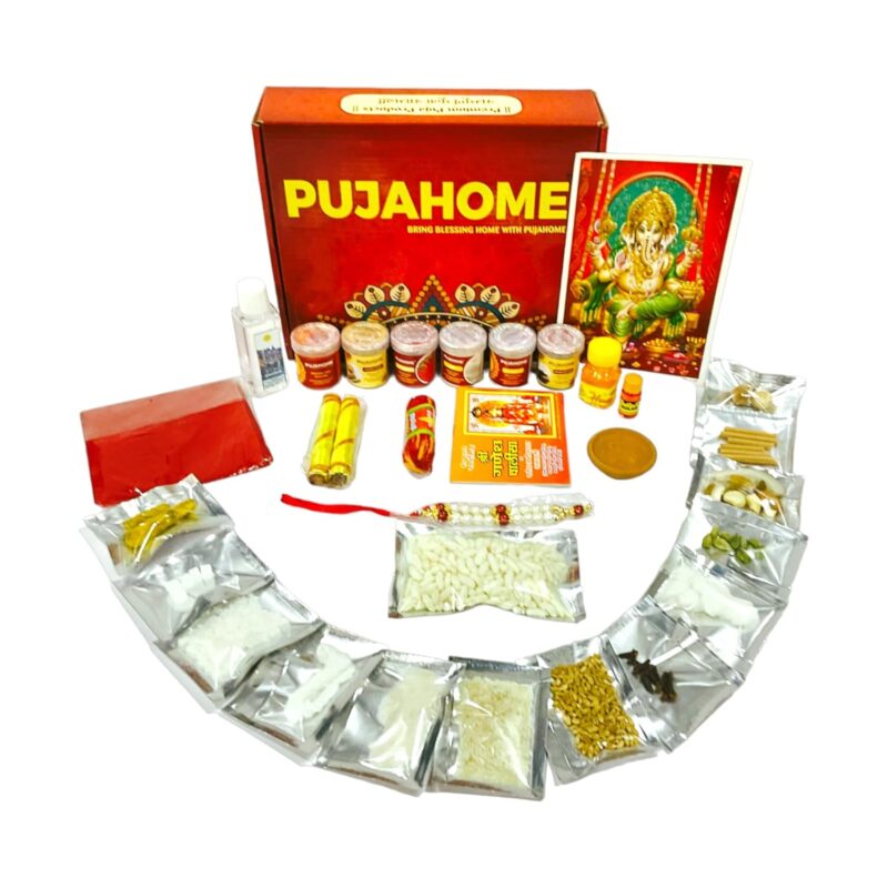 Pujahome Ganesh Puja Samagri Kit for Ganesh Pujan/Ganpati Pooja Kit/Ganpati Puja Saman/Ganesh Chaturthi Puja/Ganesh Pooja (30+ Items)