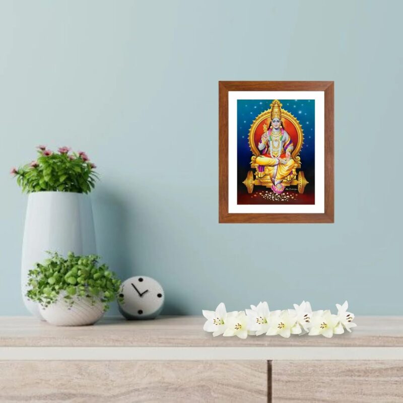 Colored Photo of Surya Dev - Hindu Sun God | Spiritual Wall Art for Home & Temple | Divine Blessings & Energy |