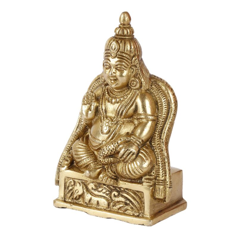 Artvarko Brass Idol Lord Kuber Sitting Statue | Murti for Pooja Room, Meditation, Prayer, Business Murti for Prosperity Money Home Décor Locker Safe Tijori