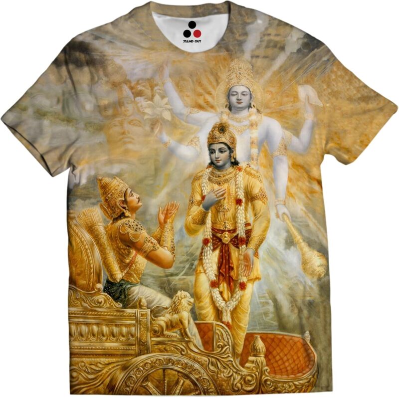 STAND OUT Lord Krishna | Bhagavad Gita | Hare Krishna | Vishnu | Hindu God T-Shirt