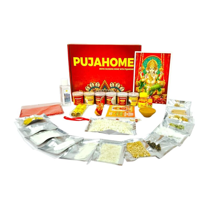 Pujahome Ganesh Puja Samagri Kit for Ganesh Pujan/Ganpati Pooja Kit/Ganpati Puja Saman/Ganesh Chaturthi Puja/Ganesh Pooja (30+ Items)