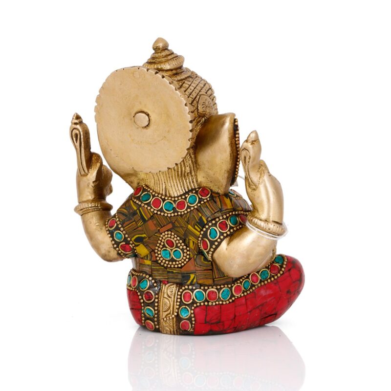 Collectible India 5.5" Lord Ganesha Brass Idol Statue for Pooja Home Décor Gifts, God Ganesh Sculpture Diwali Decoration Items.