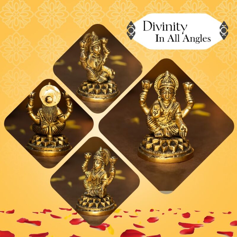 Ekhasa 100% Pure Brass Lakshmi Devi Idol (8.4 CM) | Laxmi Idol for Pooja Room, Home Decor, Car Dashboard or Office Desk | | Varalakshmi Pooja Idol | Goddess Lakshmi Idol for Diwali Pooja