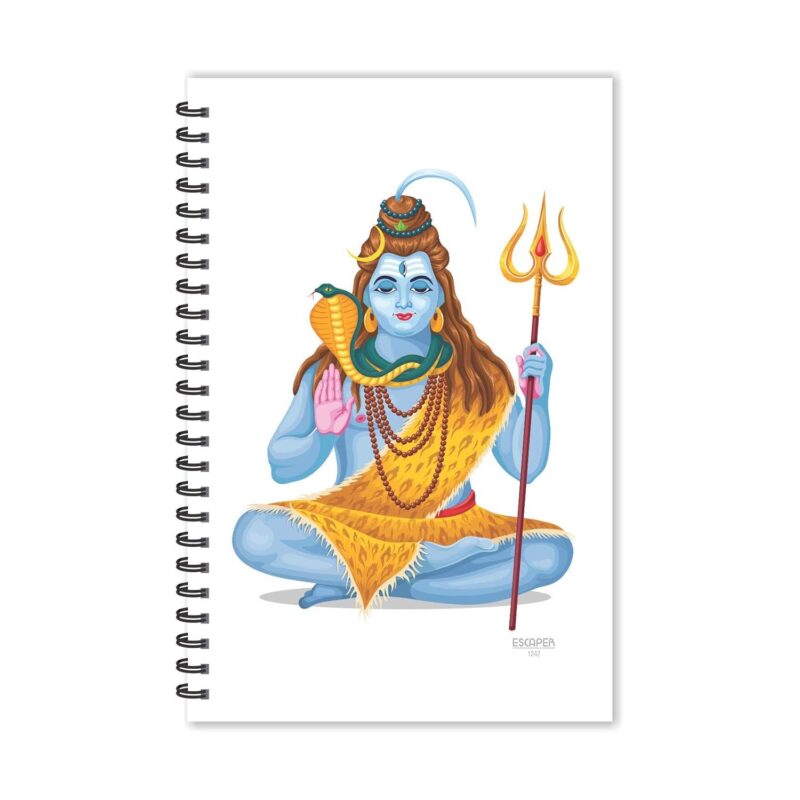 ESCAPER Lord Shiva Notebook | Ruled A5 Size 5.5 x 8.5 inch Notebook | Shiv Notebook | Devotional Notebook | God Notebook | Diary for Office | Diary for Gift