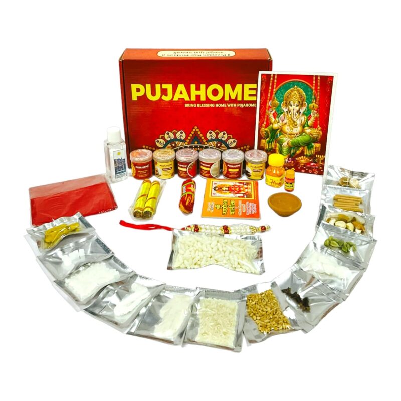 Pujahome Ganesh Puja Samagri Kit for Ganesh Pujan/Ganpati Pooja Kit/Ganpati Puja Saman/Ganesh Chaturthi Puja/Ganesh Pooja (30+ Items)