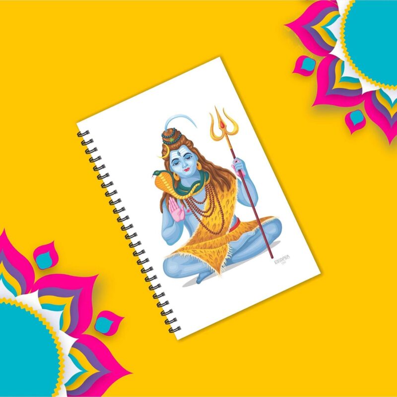 ESCAPER Lord Shiva Notebook | Ruled A5 Size 5.5 x 8.5 inch Notebook | Shiv Notebook | Devotional Notebook | God Notebook | Diary for Office | Diary for Gift