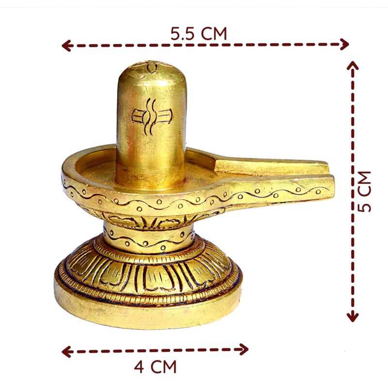 anciently Brass Shivling Mini | Mini Brass Shiva Lingam | Brass Sivalingam for Puja Mini | Shivling for Pooja Brass 5CM Height Brass Gold Colour 1 Piece