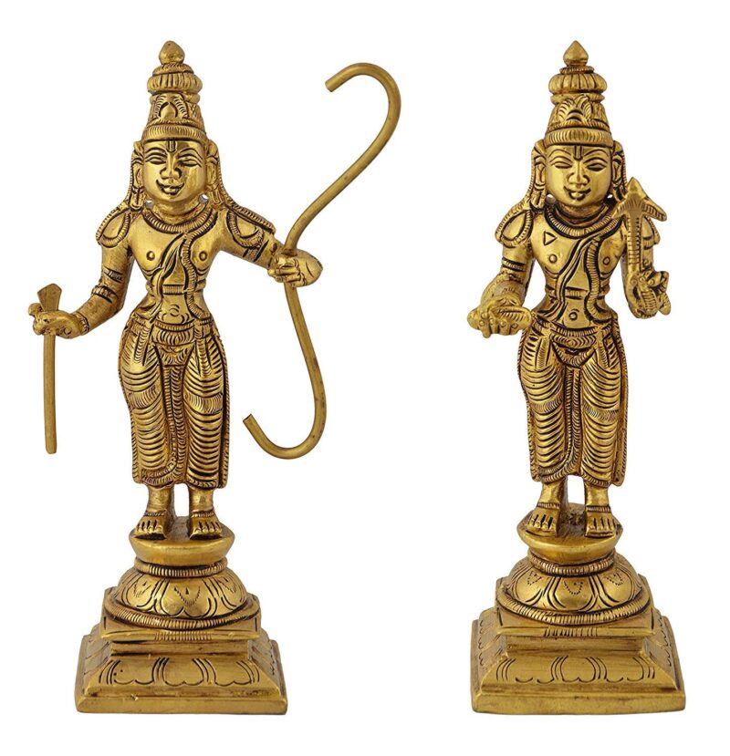 ARTVARKO Brass Dashavatara Dasavatharam of Lord Vishnu Statues Ten Incarnations Avatars Idol Murti (Gold Color 6 Inch.10 pcs,4.5 Kg)