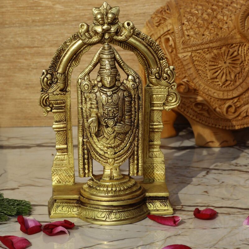 Vintage Gulley Brass Tirupati Balaji Idol - Standard