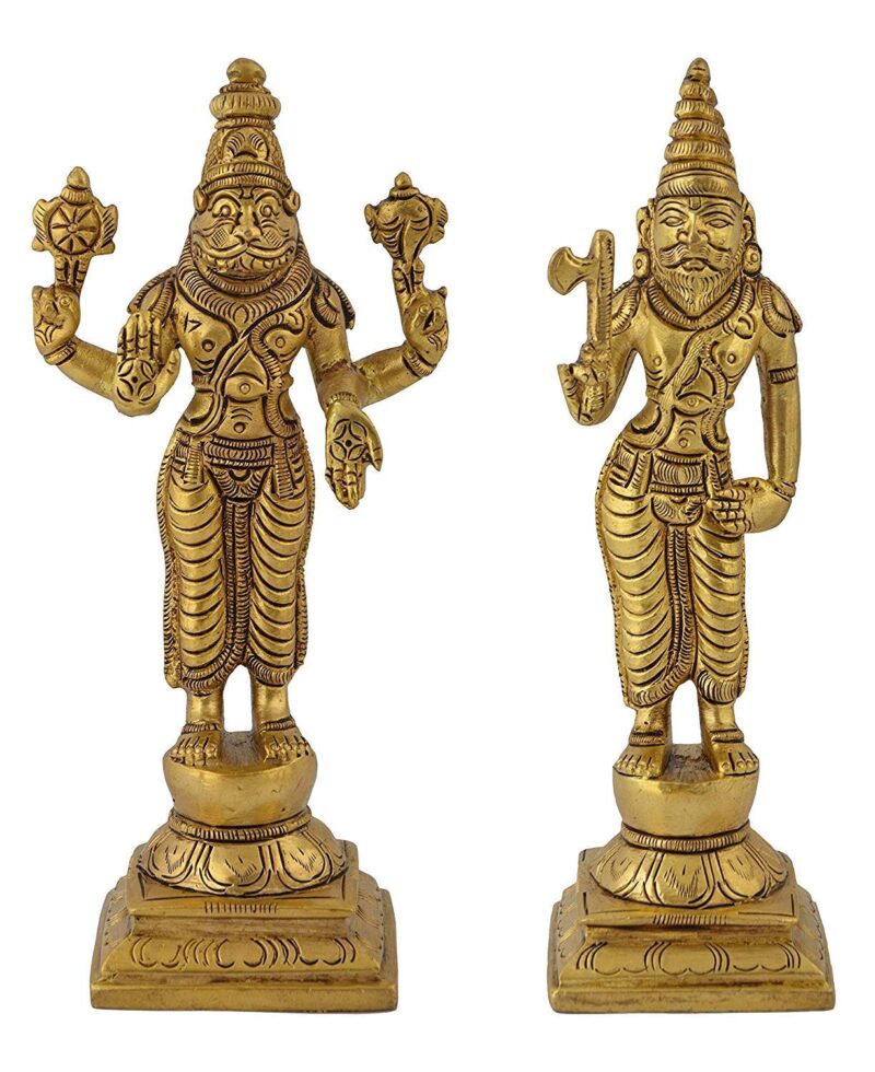 ARTVARKO Brass Dashavatara Dasavatharam of Lord Vishnu Statues Ten Incarnations Avatars Idol Murti (Gold Color 6 Inch.10 pcs,4.5 Kg)