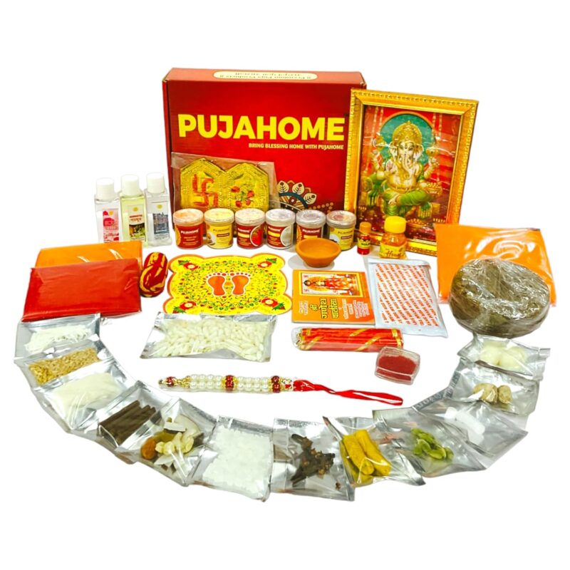 Pujahome Ganesh Puja Samagri Kit for Ganesh Pujan/Ganpati Pooja Kit/Ganpati Puja Saman/Ganesh Chaturthi Puja/Ganesh Pooja (40+ Items)