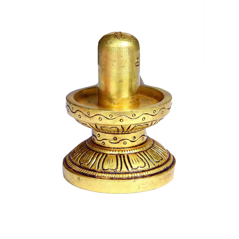 anciently Brass Shivling Mini | Mini Brass Shiva Lingam | Brass Sivalingam for Puja Mini | Shivling for Pooja Brass 5CM Height Brass Gold Colour 1 Piece