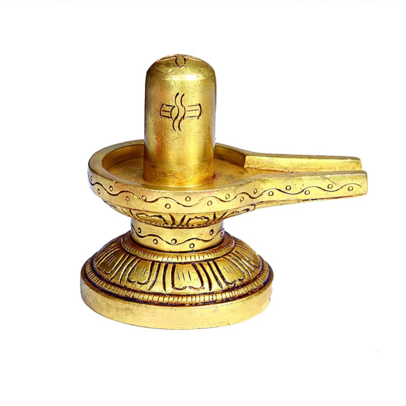 anciently Brass Shivling Mini | Mini Brass Shiva Lingam | Brass Sivalingam for Puja Mini | Shivling for Pooja Brass 5CM Height Brass Gold Colour 1 Piece