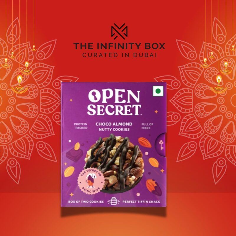 The Infinity Box Diwali Gift Hamper | Includes Ultrapop Peri Peri Makhana, Open Secret Cookies, Ceylon Chai Spice Tea (10 Sachets) | Premium Festive Gift Box