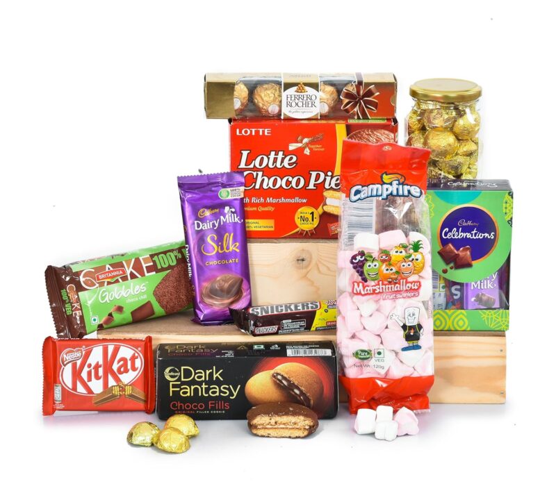 NUTRI MIRACLE Chocolate Basket Gift Hamper | Rakhi And Chocolate Combo For Brother | Festive Gift Hamper | Siblings Gift