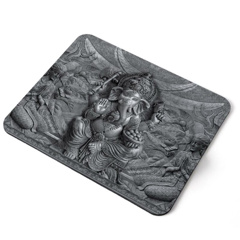 MIKKA ENTERPRISES Mouse Mat Pad - BW - Lord Ganesha Hindu God Indian Laptop PC Desk Office #43150 Printed Rubber Mouse pad, Home Office Use, Non Slip