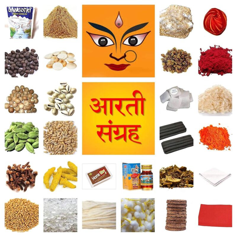 Sanatan Shree Puja Samagri Kit for Mahalakshmi Diwali Puja Kit/Laxmi-Ganesh Pooja kit Diwali Pooja Combo | Complete Pooja Samagri Kit for Navratri (32+ Items) with Steel Thali