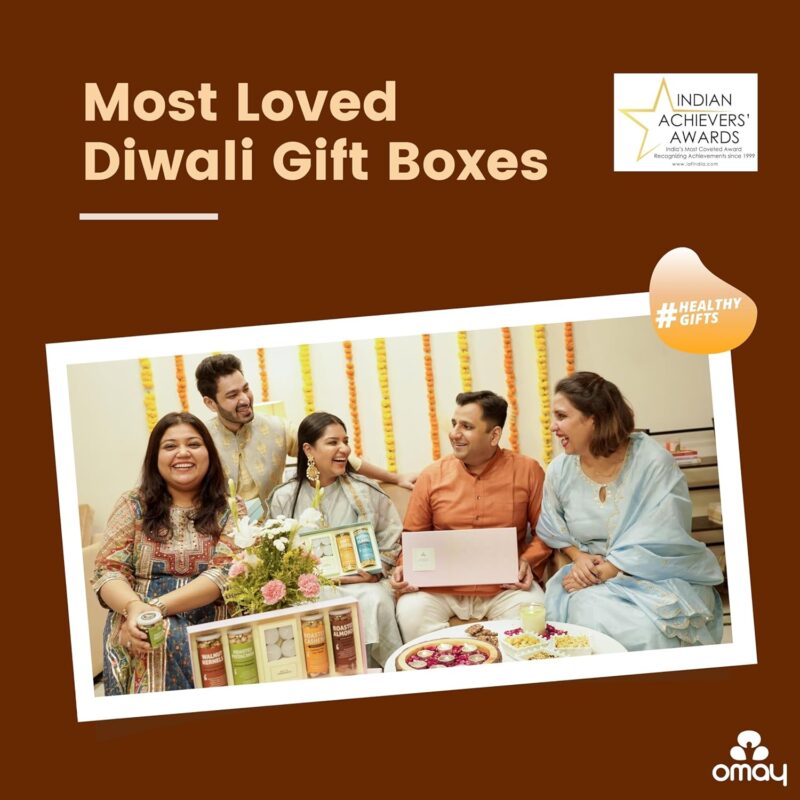 Omay Foods 9 Pcs_Festive Feast Diwali Gift Box l Diwali Gifts I Diwali Gift Hamper I Corporate Diwali Gifts I Healthy Snacks I Premium Dry-fruits I Diwali Candles, Diya I Gourmet Gift Hamper I Festive Hamper I Premium Diwali Gift Hamper