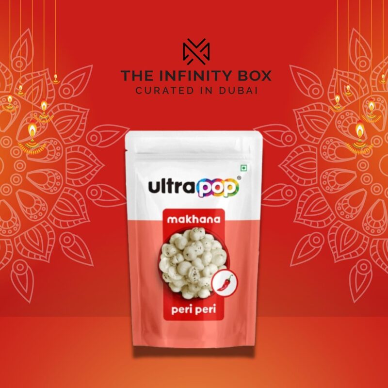 The Infinity Box Diwali Gift Hamper | Includes Ultrapop Peri Peri Makhana, Open Secret Cookies, Ceylon Chai Spice Tea (10 Sachets) | Premium Festive Gift Box