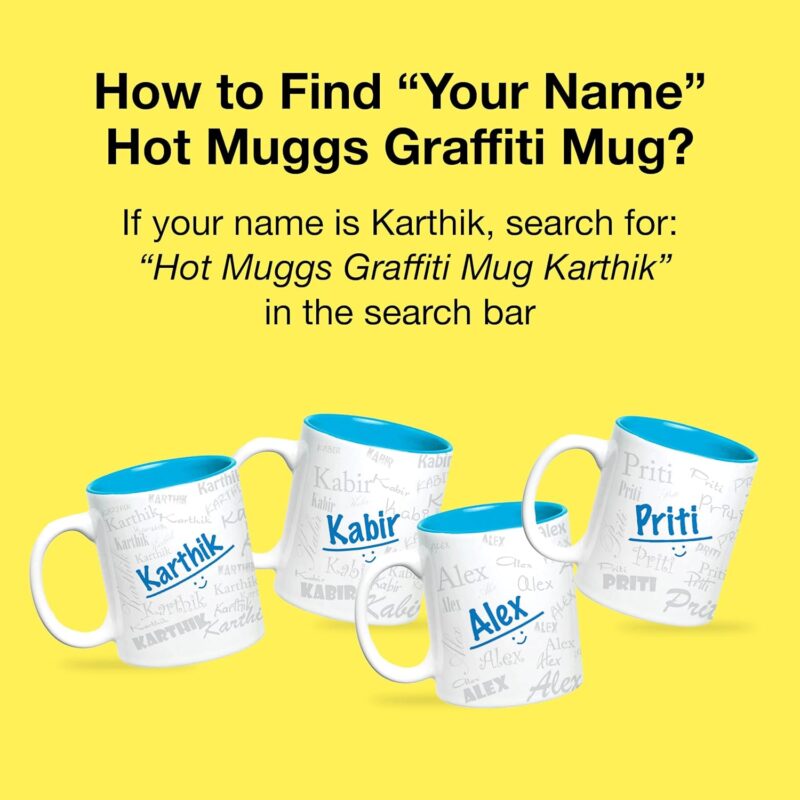 Hot Muggs Me Graffiti Mug - Krishna Personalised Name Ceramic, 315ml, 1 Unit